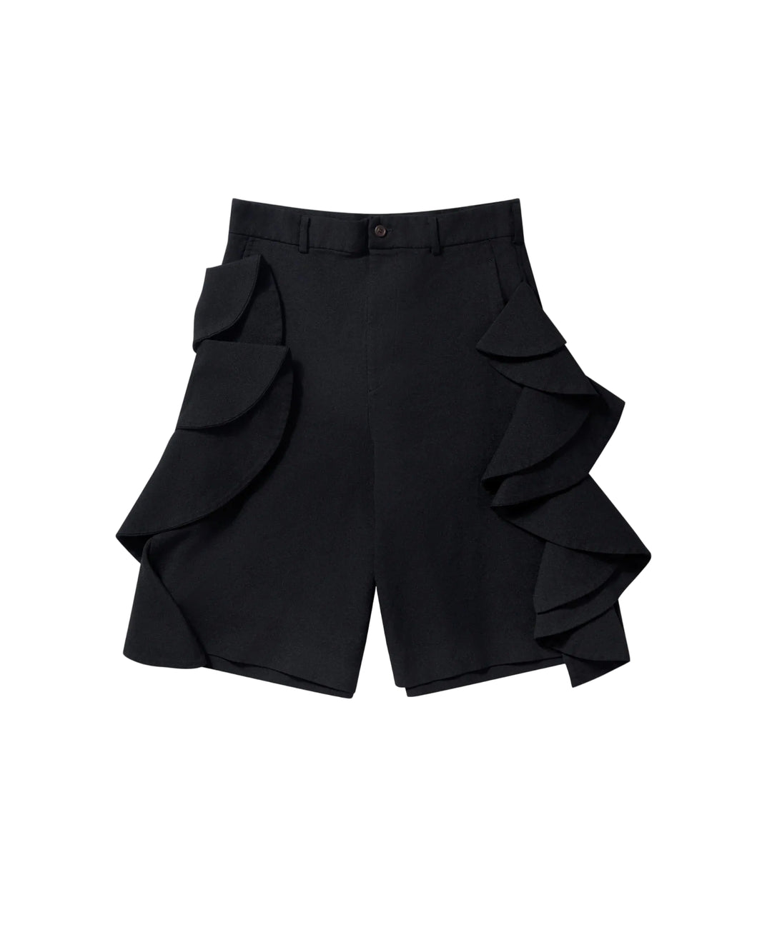 CDG BLACK RUFFLE SHORTS_BLACK