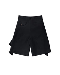 CDG BLACK RUFFLE SHORTS_BLACK