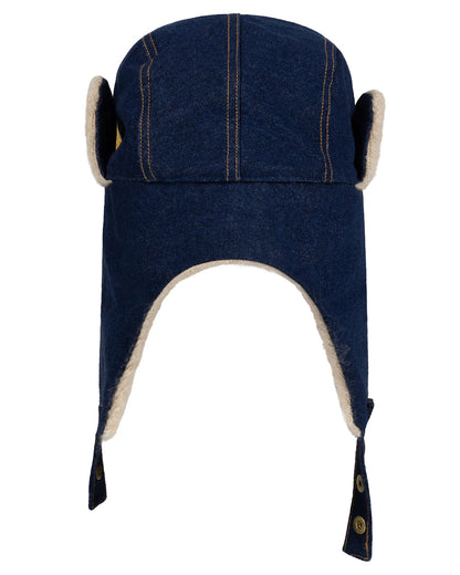 TRAPPER HAT WITH KNIT PATCH