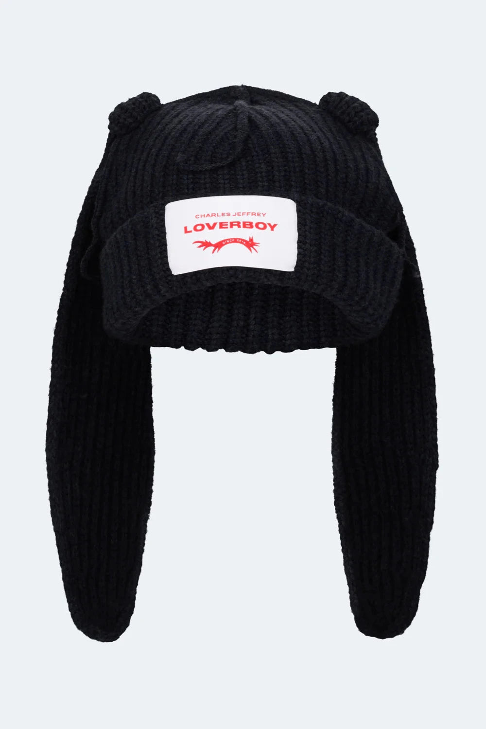 CHUNKY RABBIT BEANIE_BLACK