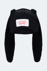 CHUNKY RABBIT BEANIE_BLACK