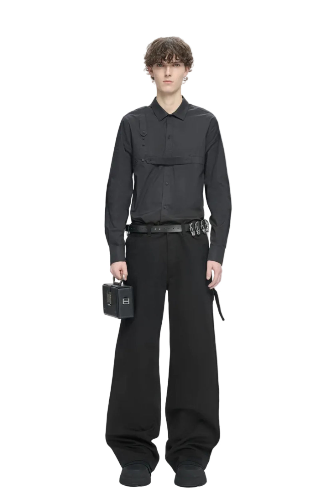 HELIOT EMIL GAIT DENIM TROUSERS_BLACK