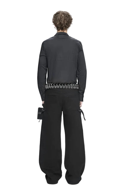 HELIOT EMIL GAIT DENIM TROUSERS_BLACK
