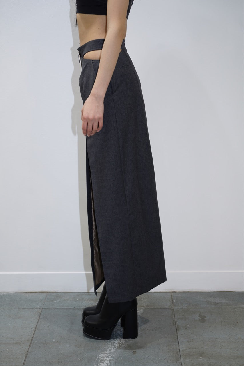 SITUATIONIST GREY WOOL SKIRT