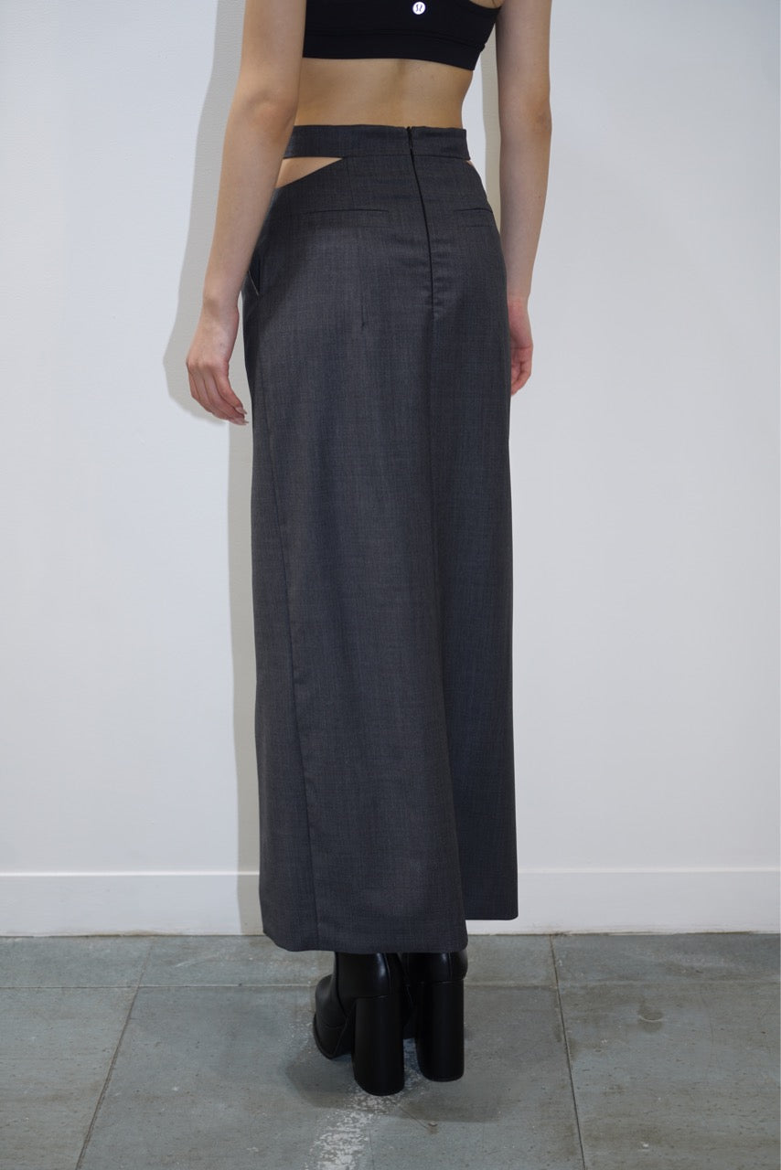 SITUATIONIST GREY WOOL SKIRT