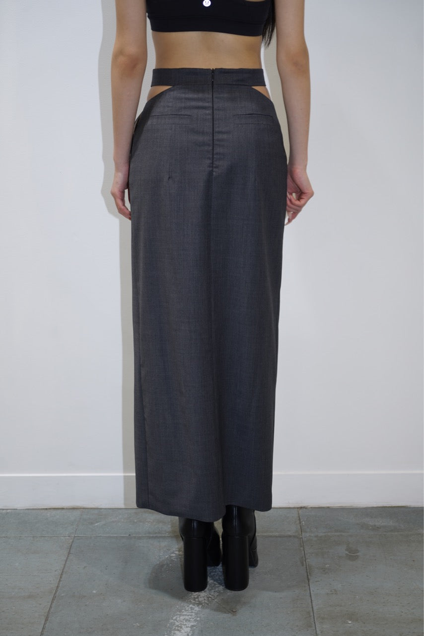 SITUATIONIST GREY WOOL SKIRT