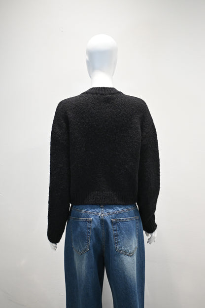 LOW CLASSIC ALPACA ZIP-UP CARDIGAN_BLACK