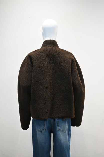 LOW CLASSIC SHORT SHEARLING REVERSIBLE COAT_BROWN