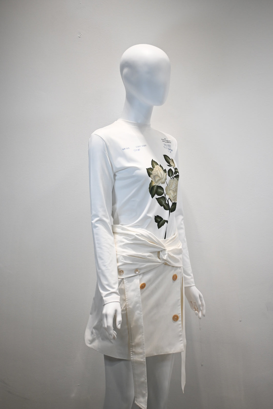 ROKH FLOWER PRINT MASK TOP_IVORY