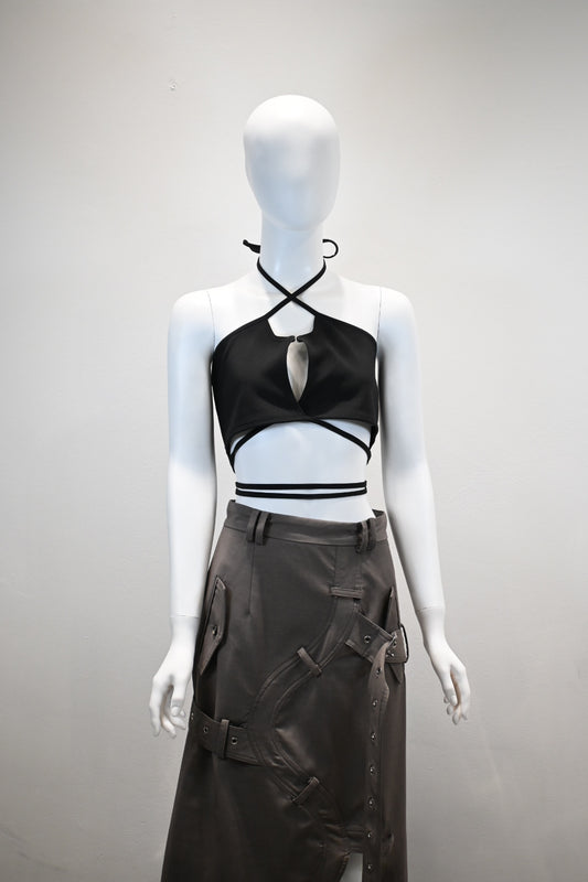 ROKH STRAPS CROSS OVER CUT OUT TOP