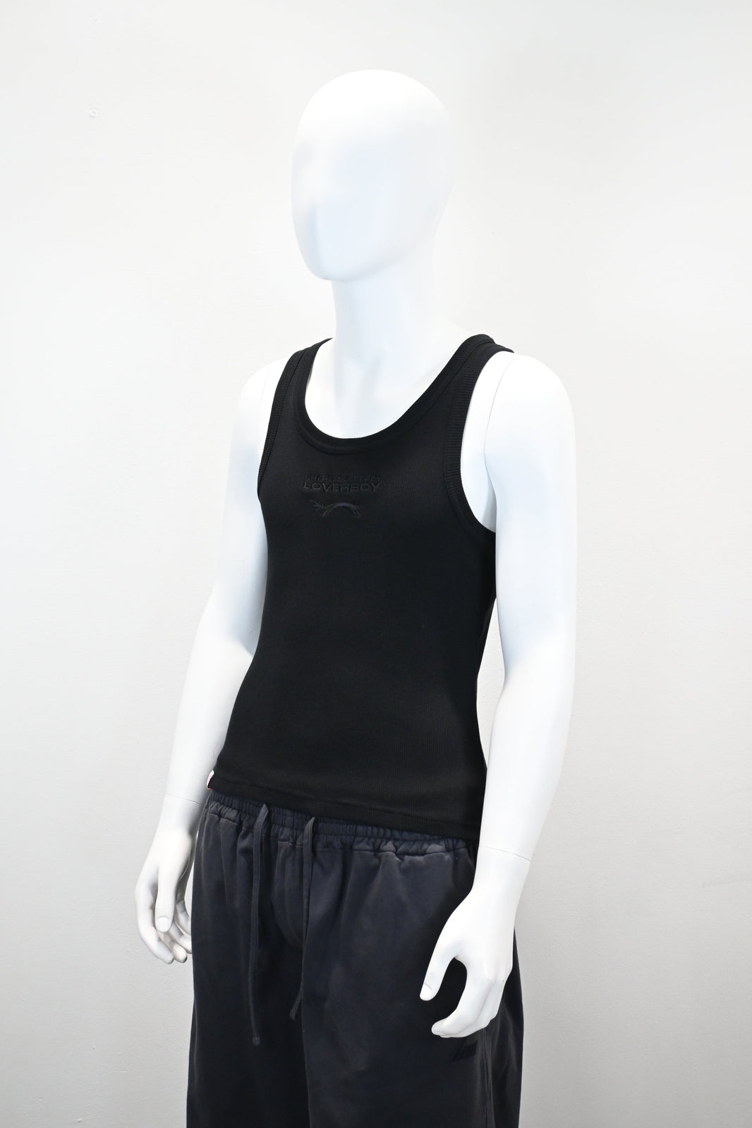CHARLES JEFFREY LOVERBOY LOGO EMBROIDERED TANK TOP