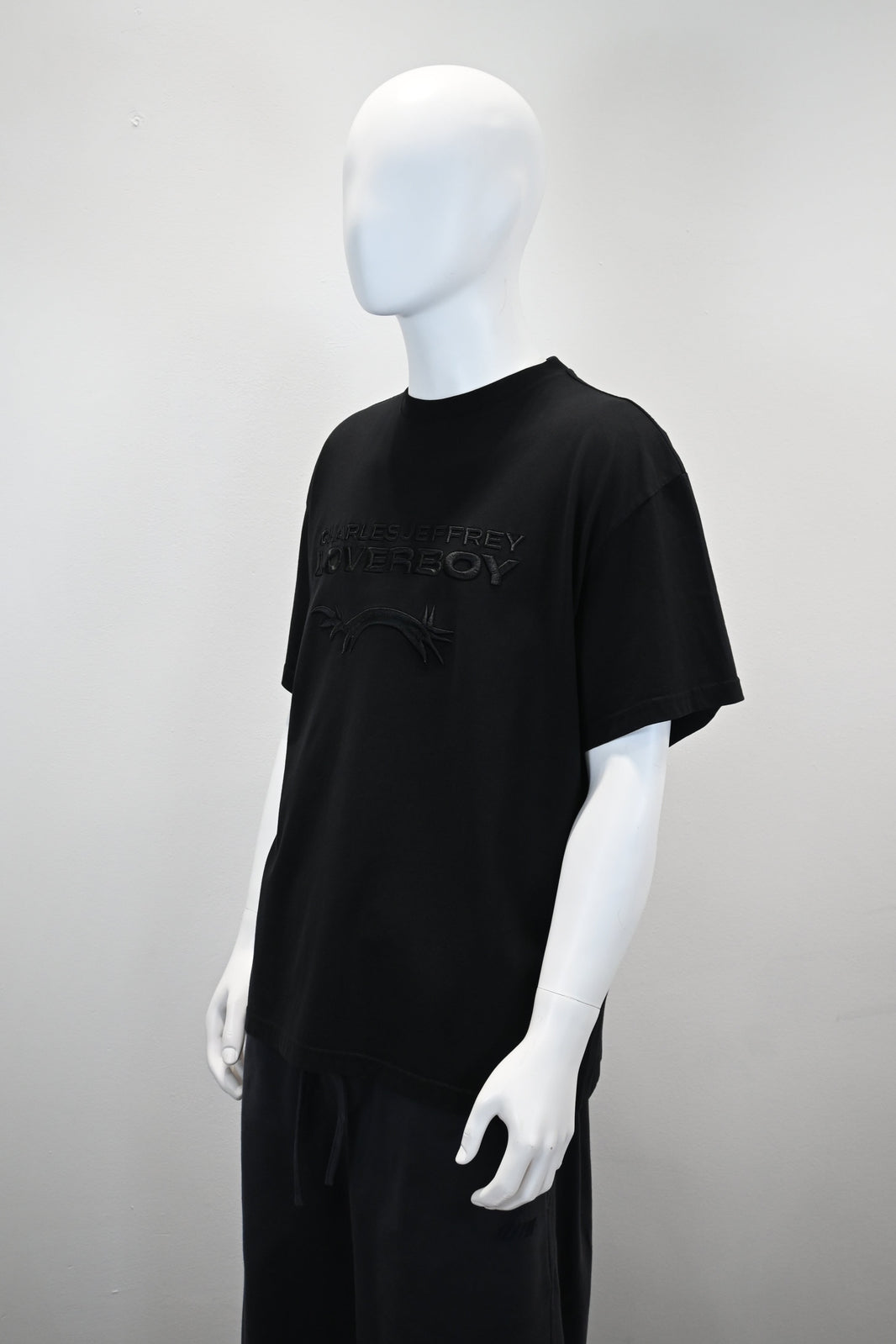 CHARLES JEFFREY LOVERBOY BLACK LOGO T-SHIRT