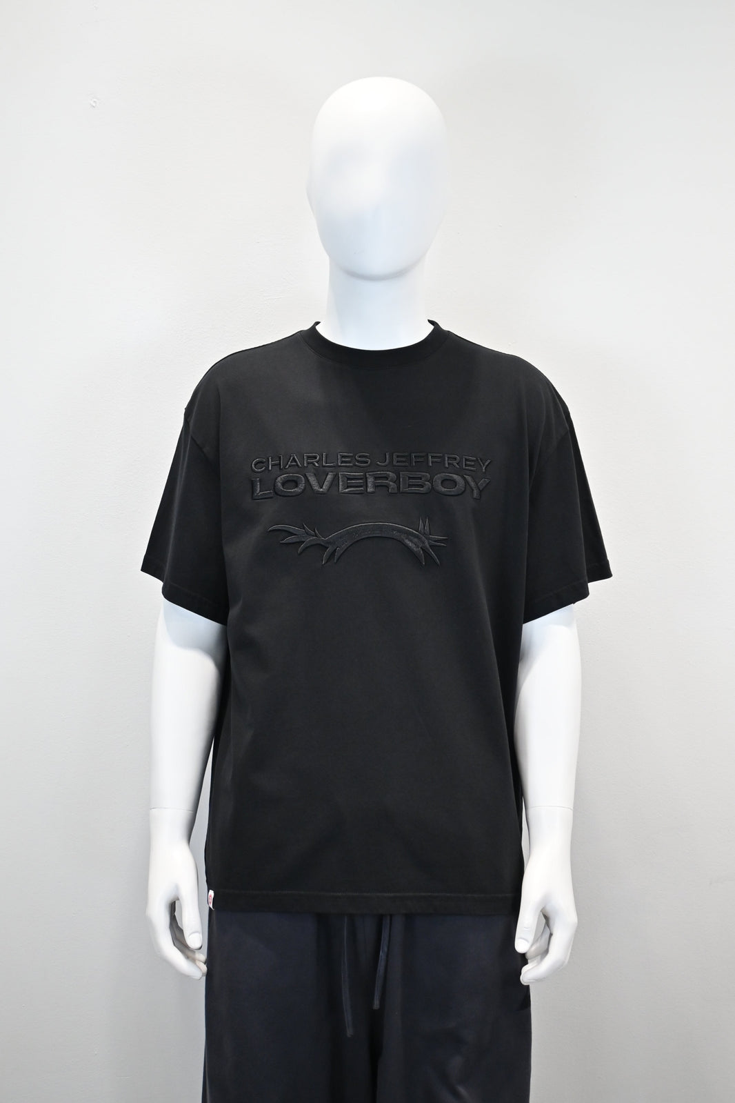 CHARLES JEFFREY LOVERBOY BLACK LOGO T-SHIRT