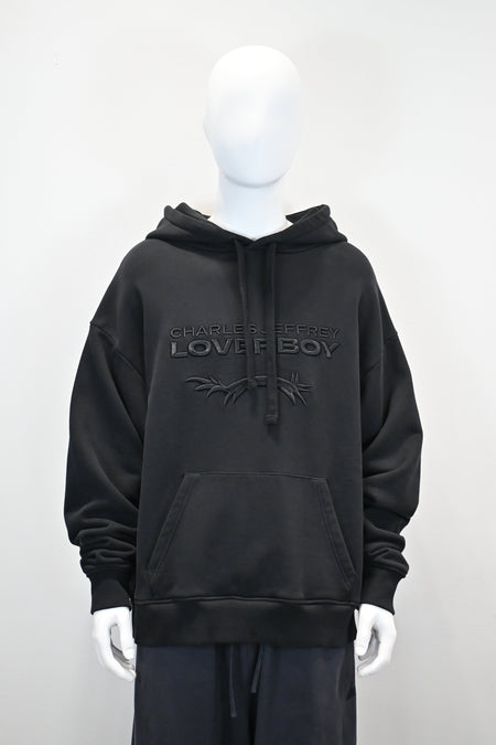 CHARLES JEFFREY LOVERBOY BLACK LOGO HOODIE