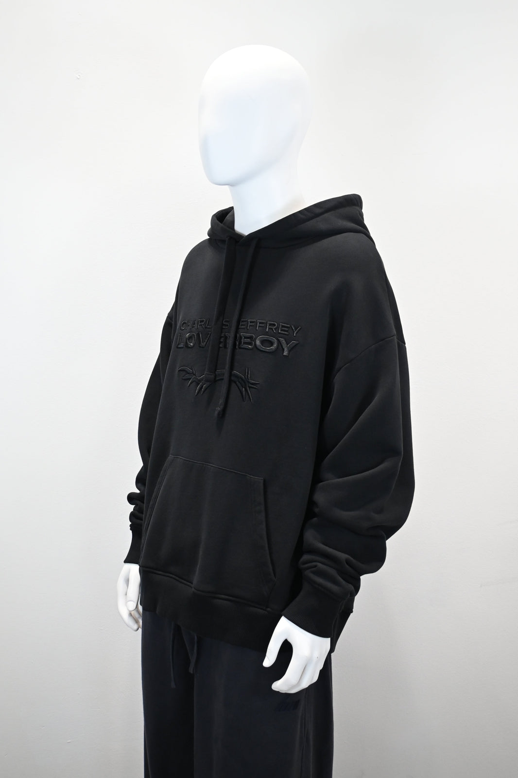CHARLES JEFFREY LOVERBOY BLACK LOGO HOODIE