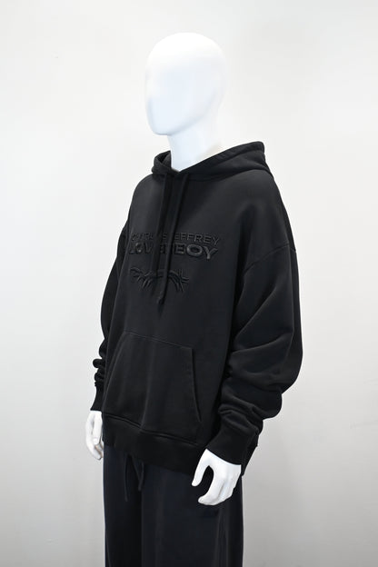 CHARLES JEFFREY LOVERBOY BLACK LOGO HOODIE