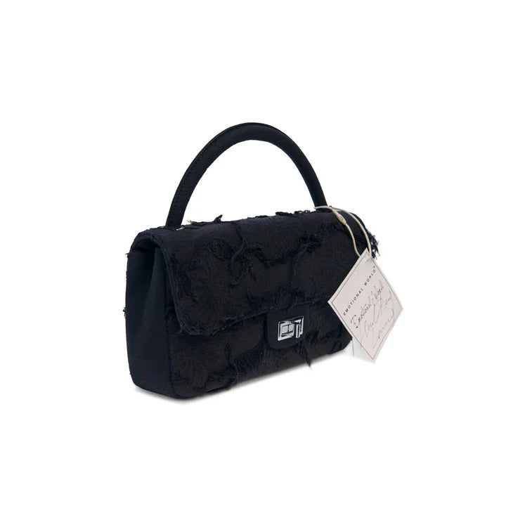 Emotional World Vintage Black Navy Handle Bag Large