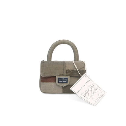 EMOTIONAL WORLD Vintage DK Brown Handle Bag Small
