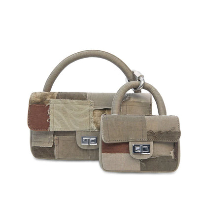 EMOTIONAL WORLD Vintage DK Brown Handle Bag Small