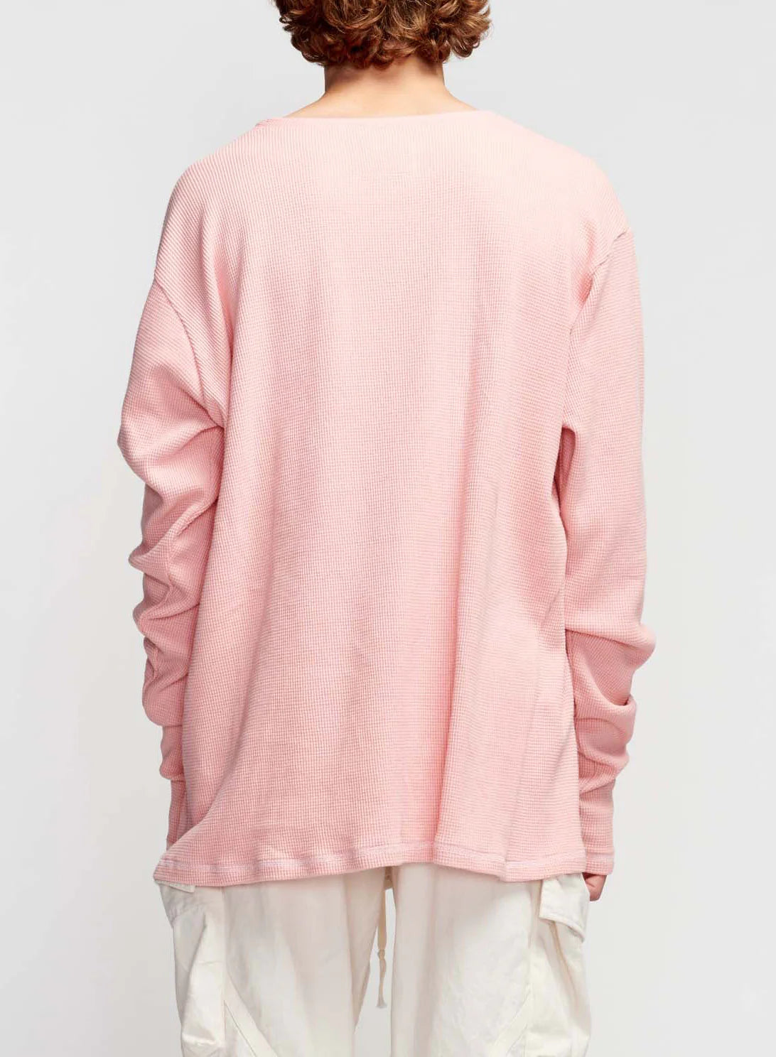 Greg Lauren Coral Ls waffle Tee Coral