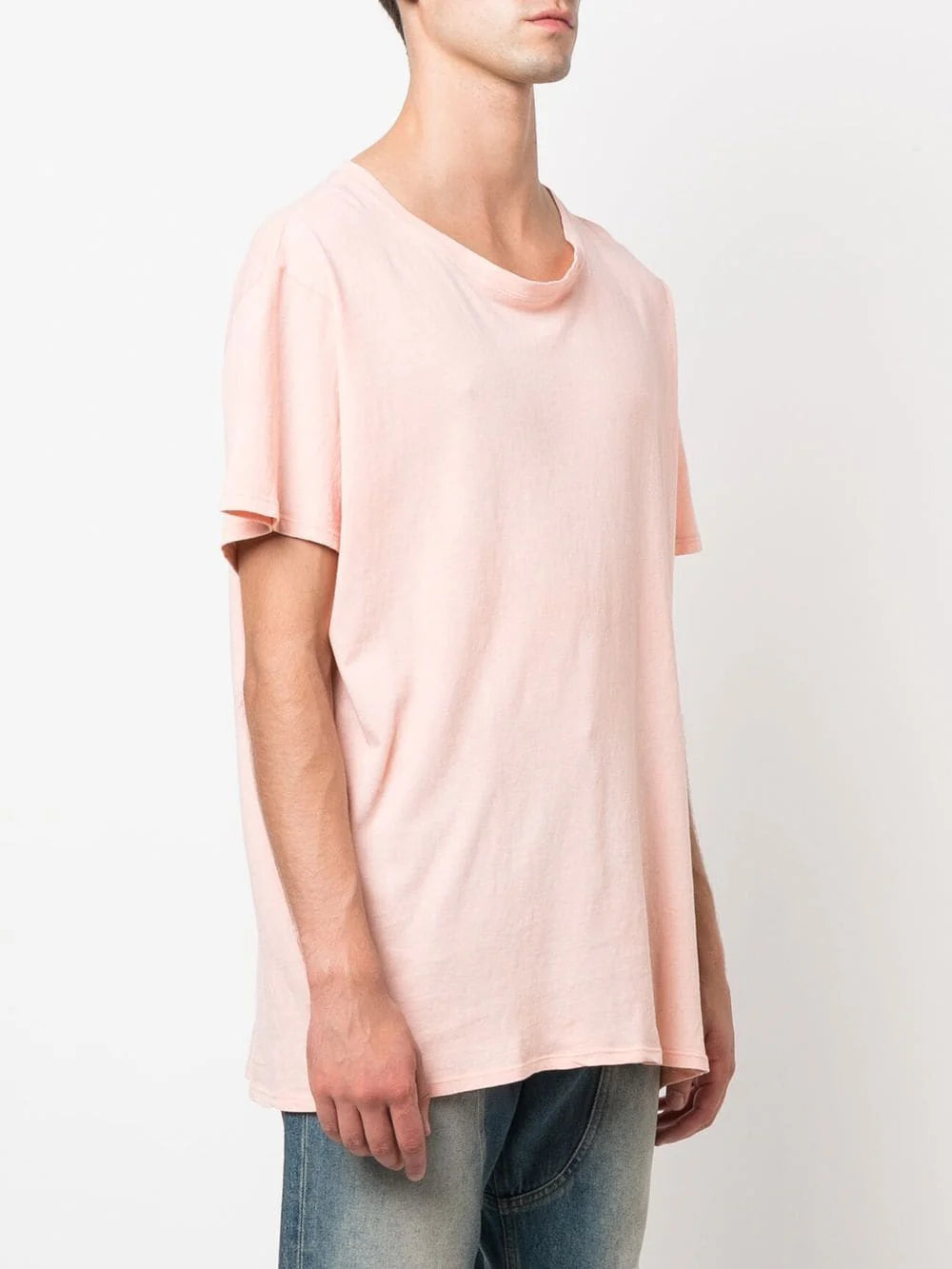 Greg Lauren Coral Plain Tee Coral