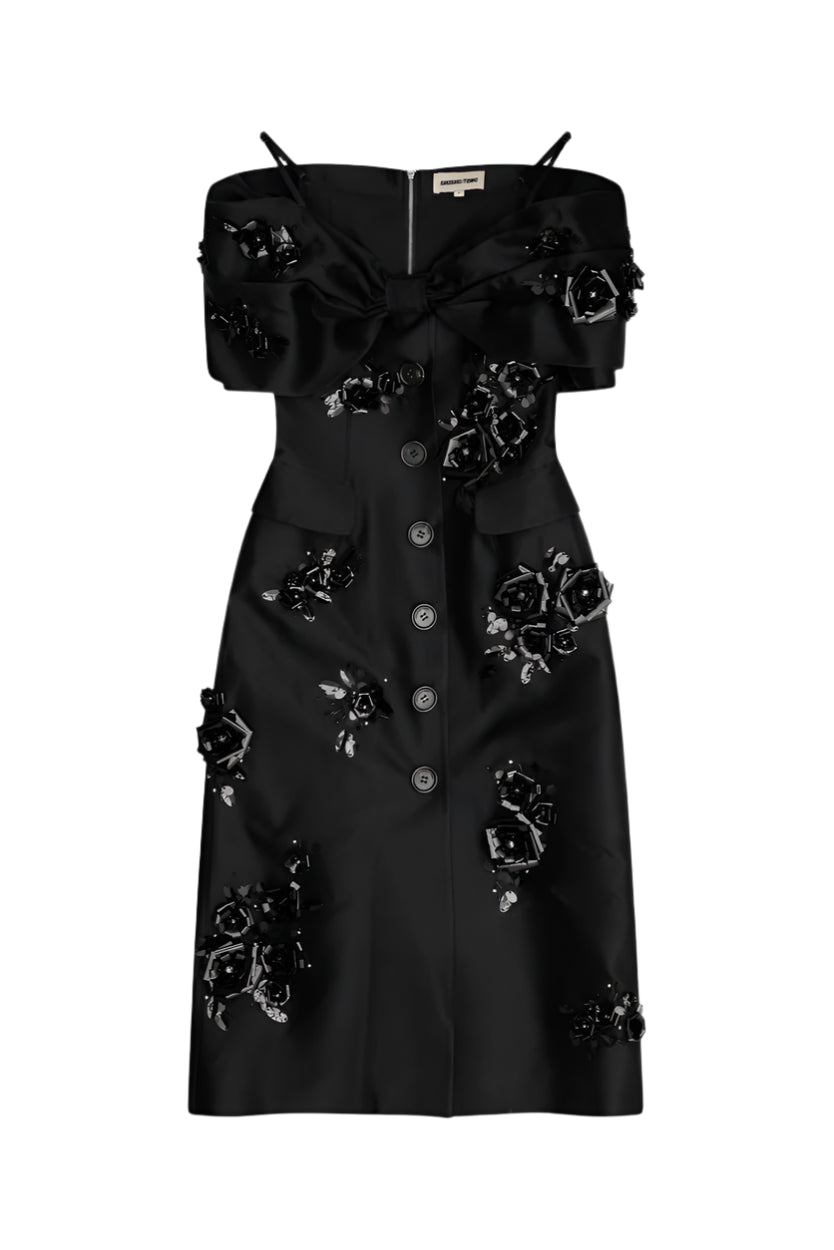 SHUSHU/TONG BOW OFF SHOULDER DRESS_BLACK