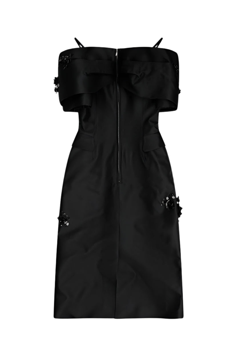 SHUSHU/TONG BOW OFF SHOULDER DRESS_BLACK