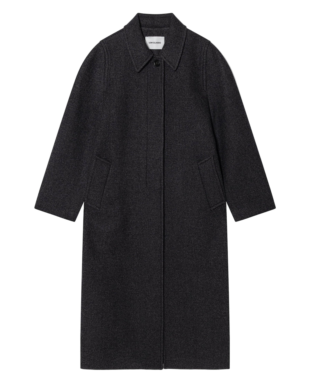 SINGLE BUTTONOED BALMACAAN COAT_DARK GREY