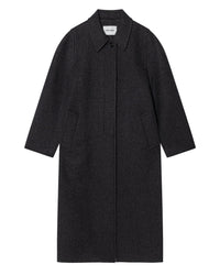 SINGLE BUTTONOED BALMACAAN COAT_DARK GREY