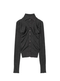 LAYERED FITTED KNIT CARDIGAN