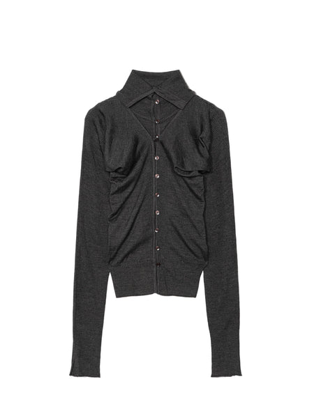 LAYERED FITTED KNIT CARDIGAN