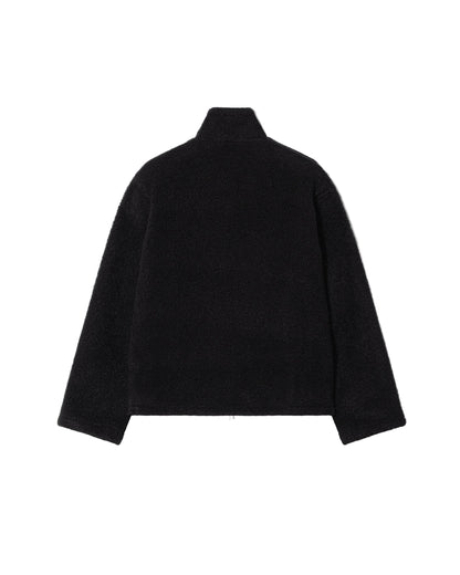 HAIRY BOUCLE ZIP SHIRT JACKET