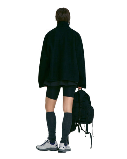 HAIRY BOUCLE ZIP SHIRT JACKET