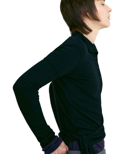 BUTTON UP WRAP T-SHIRT