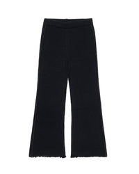 DAMAGED KNIT BOOT-CUT PANTS