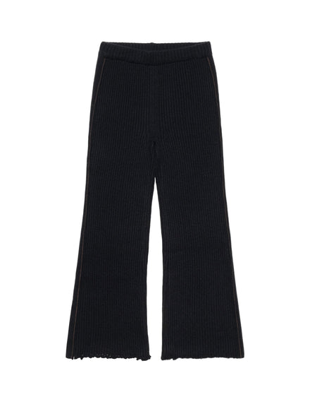 DAMAGED KNIT BOOT-CUT PANTS