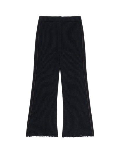 DAMAGED KNIT BOOT-CUT PANTS