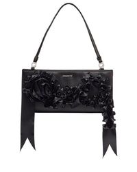 PLEATED RIBBON SATIN POCHETTE BAG