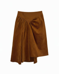 ASYMMETRIC PLEATED LONG SKIRT