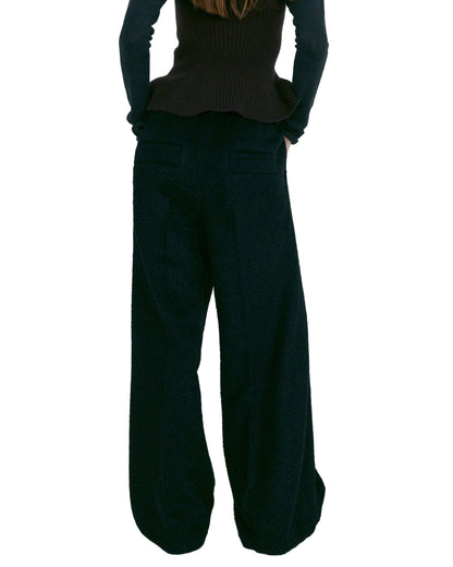 HAIRY BOUCLE WOOL PANTS