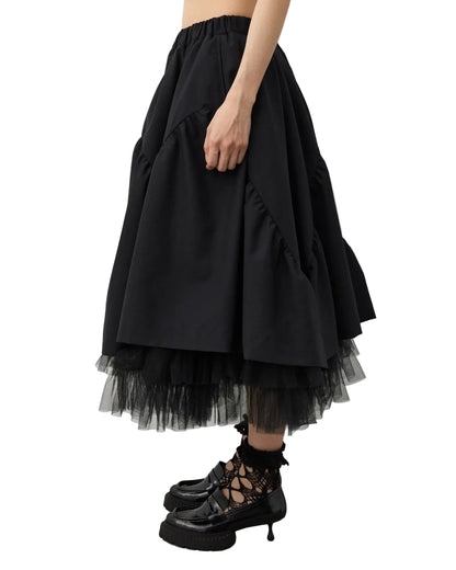 NOIR KEI NINOMIYA TULLE UNDERLAY SKIRT_BLACK