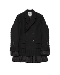 NOIR KEI NINOMIYA PLEATED BLAZER JACKET_BLACK