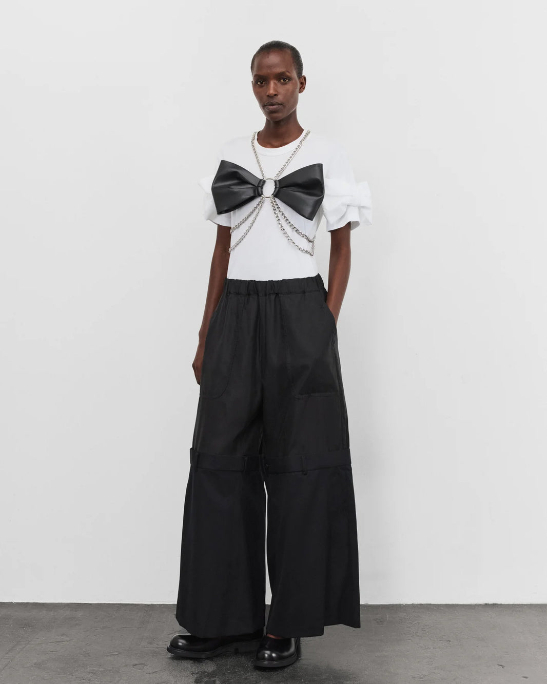 NOIR KEI NINOMIYA DOUBLE LAYER TROUSERS_BLACK