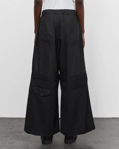 NOIR KEI NINOMIYA DOUBLE LAYER TROUSERS_BLACK
