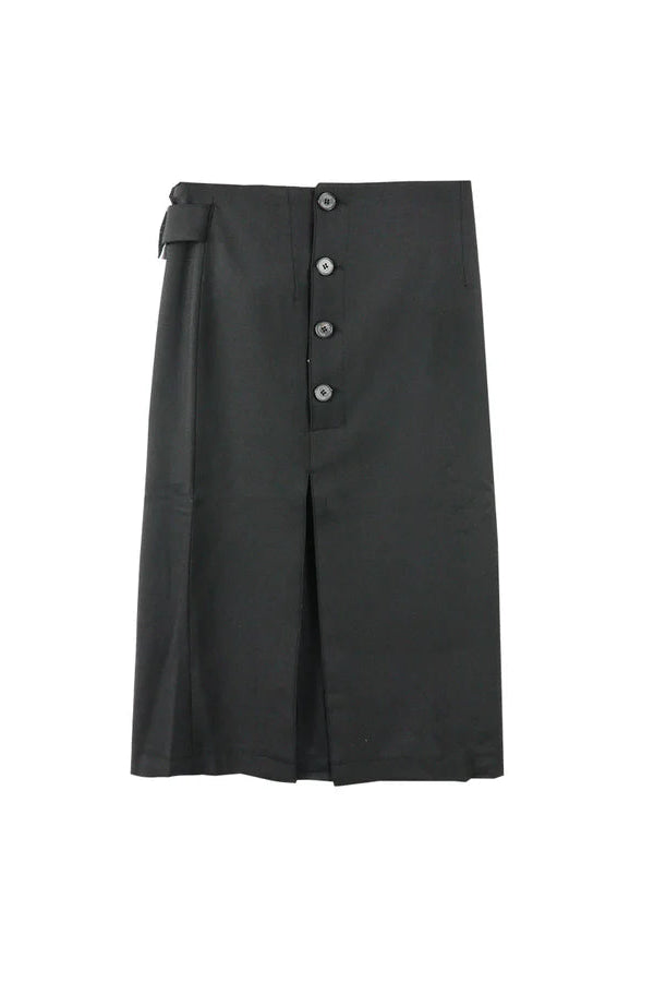 Rokh VM BUTTON DETAILED MIDI SKIRT Black