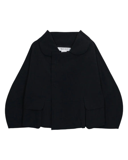 COMME DES GARÇONS COMME DES GARÇONS FLAT CURVED SLEEVE PETER PAN JACKET_BLACK