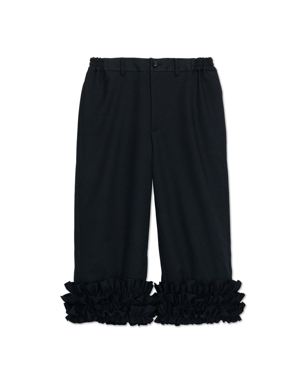 COMME DES GARÇONS COMME DES GARÇONS INTERNAL FRILL CUFF TROUSERS_BLACK