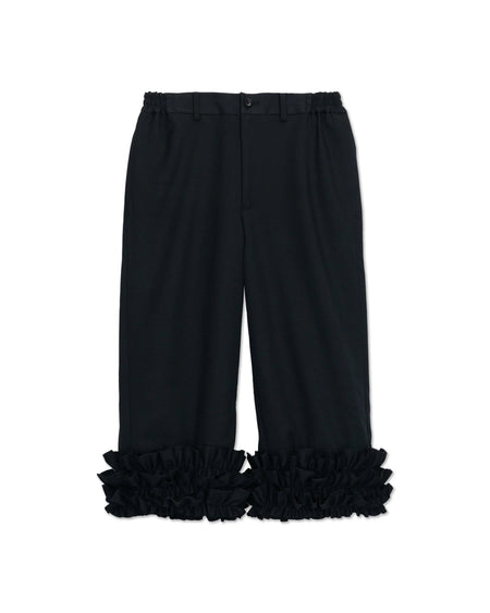 COMME DES GARÇONS COMME DES GARÇONS INTERNAL FRILL CUFF TROUSERS_BLACK