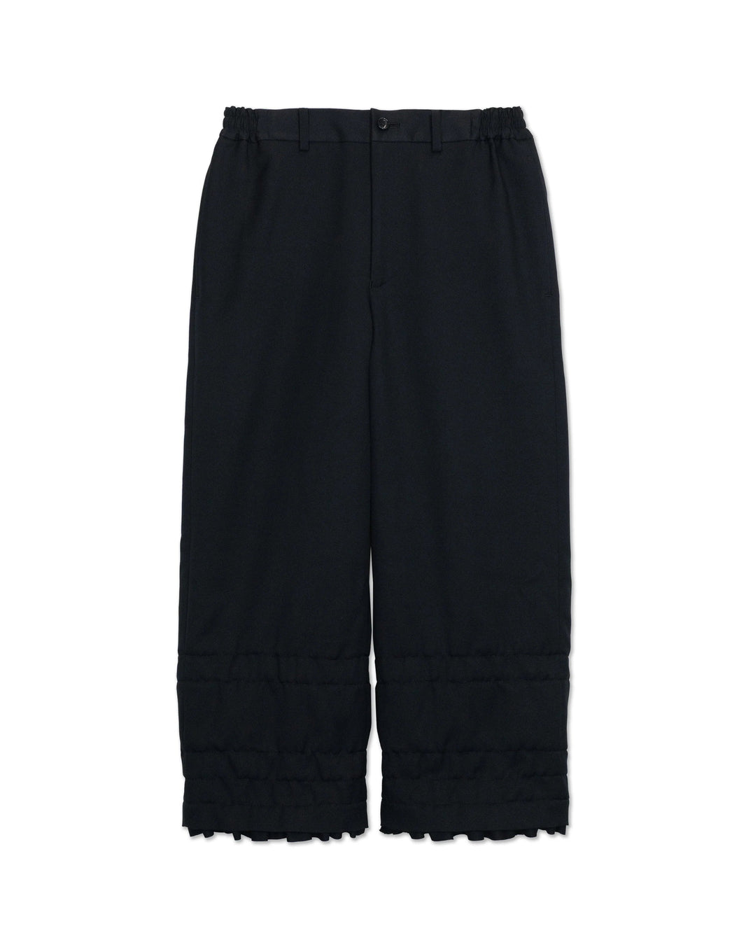 COMME DES GARÇONS COMME DES GARÇONS INTERNAL FRILL CUFF TROUSERS_BLACK