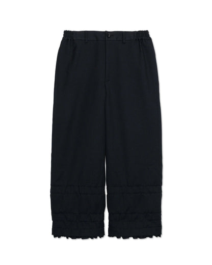 COMME DES GARÇONS COMME DES GARÇONS INTERNAL FRILL CUFF TROUSERS_BLACK